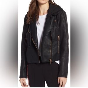 BLANKNYC Leather Jacket with Removable Hood